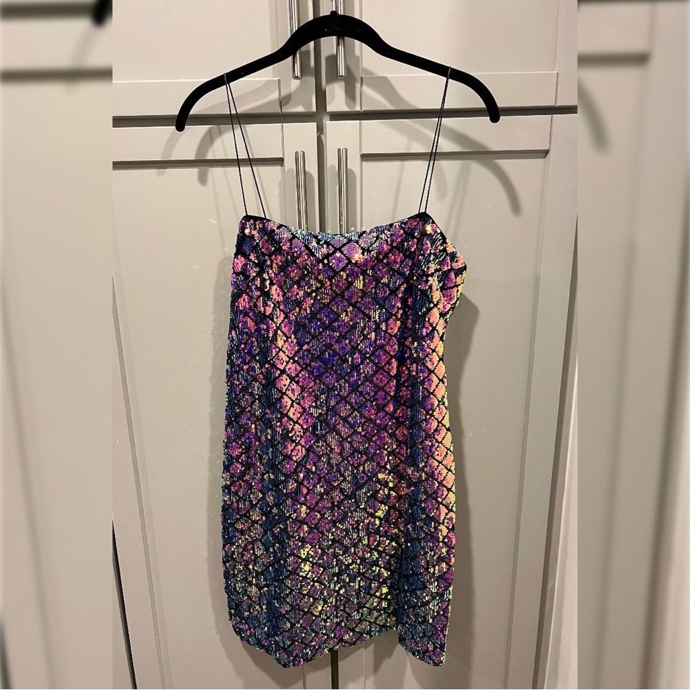 Topshop Diamond Multicolored Sequin Dress